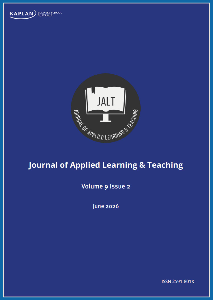 					View Vol. 9 No. 2 (2026): (Pre-published) Journal of Applied Learning & Teaching
				
